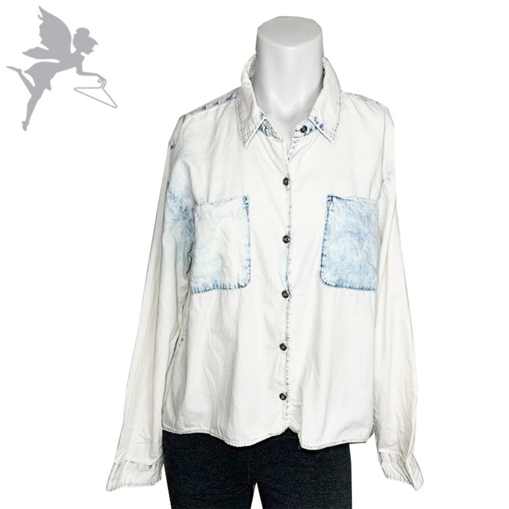 VANILLA STAR Bleached out denim top